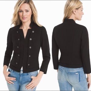 WHBM military blazer, black, 3/4 sleeves